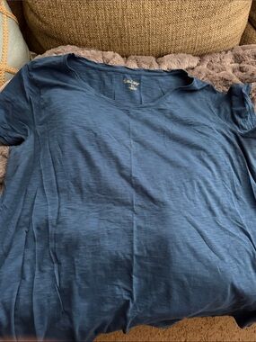 Blue Short-Sleeve Scoop Neck Top by Lilly Pulitzer